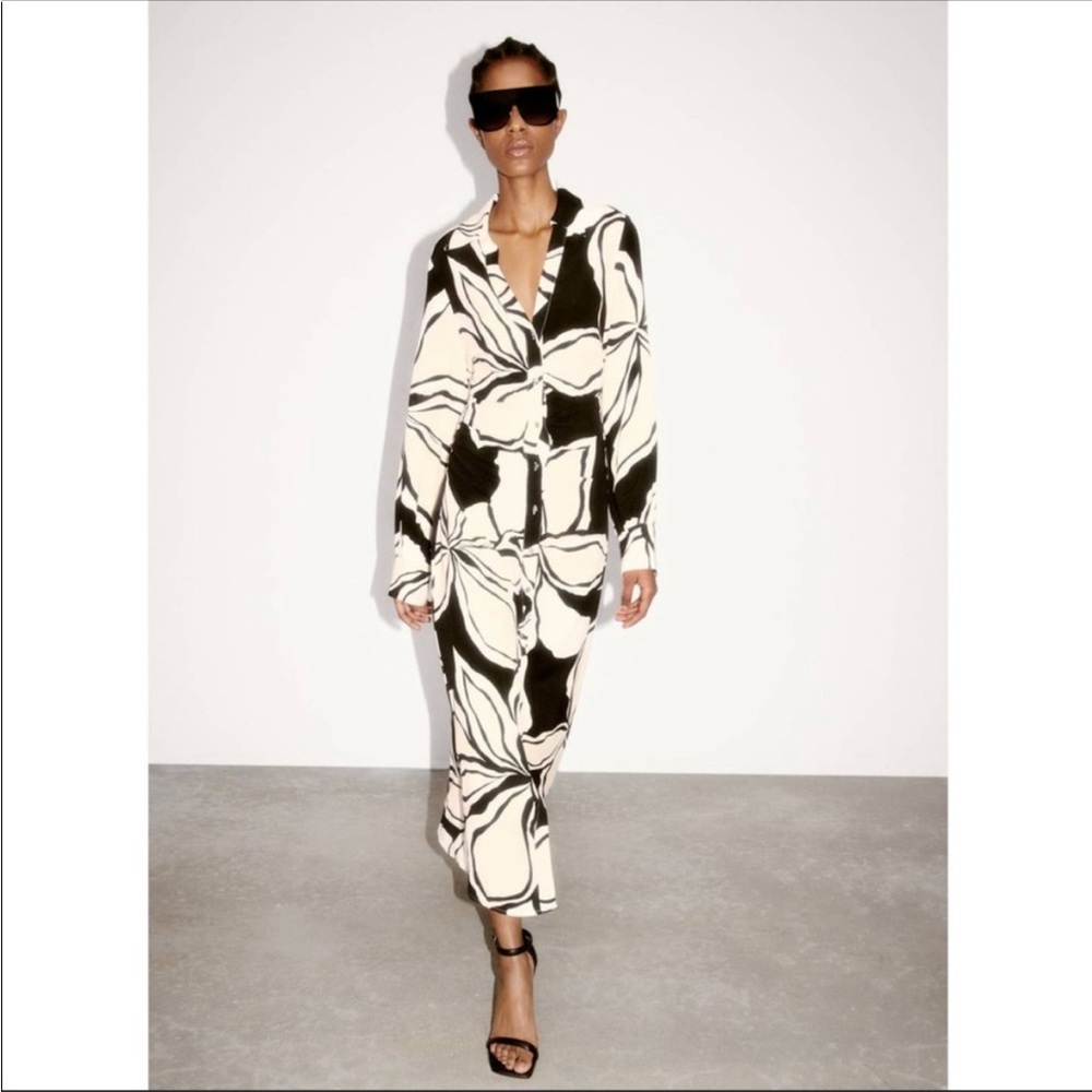 Zara black and white floral dress - Picture 7 of 10